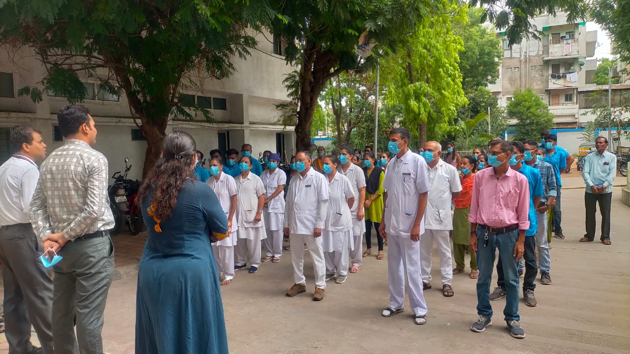 Cleanliness drive during Yoga Diwas 2024 at GOTRI HOSPITAL